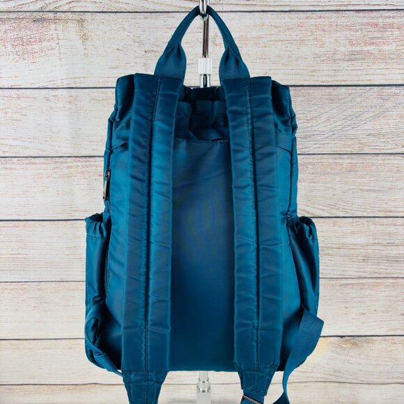 Lug Hatchback Backpack Teal Blue Nylon Travel RFID Blocking - Picture 2 of 16
